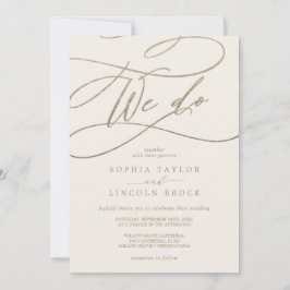 Romantic Guld | Elfenben som vi gör Bröllop Inbjudningar