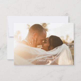 Romantic Guld Faux Foil Photo Bröllop Tack Kort