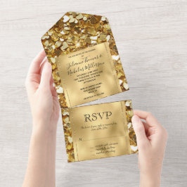 Romantic Guld Glam Glitzy Gnistra Hearts Bröllop