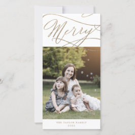 Romantic Guld God jul Photo Family News Julkort