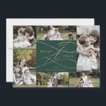 Romantic Guld Grönt Vilken fotofamilj för år 7 Julkort<br><div class="desc">Den här romantiska grönten i guld, som ett helgdag i fotofamiljen för år 7 är perfektens enkla Julhälsningar. Den moderna klassiska designen har finare-snurrar och vitaktiga blomningar med elegant elegant-handskriven faux champagne guld-folie-typografi. Anpassa kortet med 7 foton, din familj namn, första namn och året. Ta med ett år i recension...</div>
