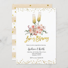 Romantic Guld Kärlek brinner par Shower Inbjudningar