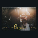 Romantic Guld Kärlek Script Elegant bröllop Fototryck<br><div class="desc">Anpassade bröllop-fotoutskrift med guld kärlek-skript.</div>