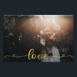 Romantic Guld Kärlek Script Elegant bröllop Fototryck<br><div class="desc">Anpassade bröllop-fotoutskrift med guld kärlek-skript.</div>