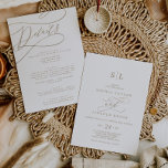 Romantic Guld Monogram Front och Back Bröllop Inbjudningar<br><div class="desc">Den här romantiska guld-monograminbjudan för fram- och baksädesbröllop är perfekt för ett enkelt bröllop. Den moderna klassiska designen har finare-snurrar och vitaktiga blomningar med elegant elegant-handskriven faux champagne guld-folie-typografi. Spara papper genom att inkludera uppgifterna på baksidan av bröllopsinbjudan i stället för på ett separat djurutrymmeskort. Ta även med OSA-informationen om...</div>