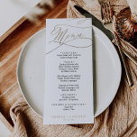 Romantic Guld och Black Calligraphy Bröllop Menu Inbjudningar<br><div class="desc">Det romantiska menykortet guld och svart bröllop är perfekt för ett enkelt bröllop. Den moderna klassiska designen har finare-snurrar och vitaktiga blomningar med elegant elegant-handskriven faux champagne guld-typografi. Den här menyn kan användas för bröllopsmottagning, repetitionsmiddag eller vad som helst. Obs! Den här designen har inte äkta guld-folie. Det är en...</div>
