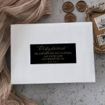 Romantic Guld och Black Guest Adressetiketters Klistermärken<br><div class="desc">De romantiska gästadressetiketterna i guld och svart bröllop är perfekter för ett enkelt bröllop. Den moderna klassiska designen har finare-snurrar och vitaktiga blomningar med en glatt elegant-handskriven faux champagne guld-folie-typografi på svart bakgrund. Anpassa varje etikett med gästernas namn och adress. 21 etiketter per lakan. Lägg till varje lakan som du...</div>
