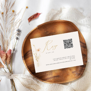 Romantic Guld  Pressed Flowers QR-OSA OSA Kort