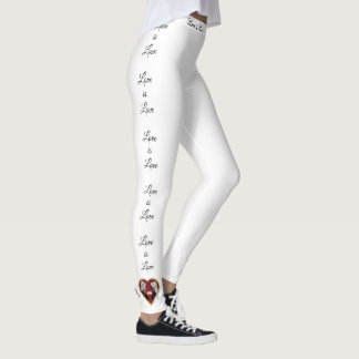 Romantic Guld & Red Heart, The L in LGBTQ Leggings