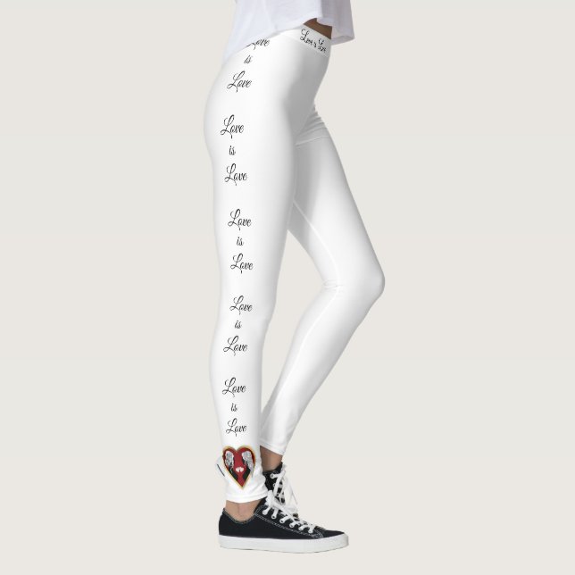 Romantic Guld & Red Heart, The L in LGBTQ Leggings (Höger)