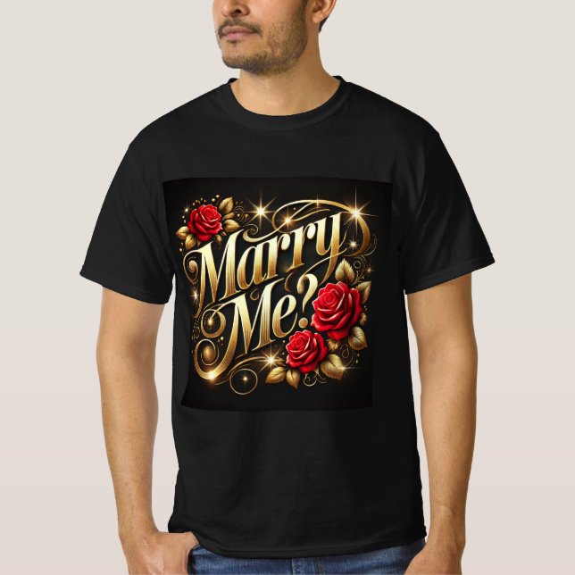 Romantic Guld Ro Marry Me Manar Tshirt T Shirt (Framsida)