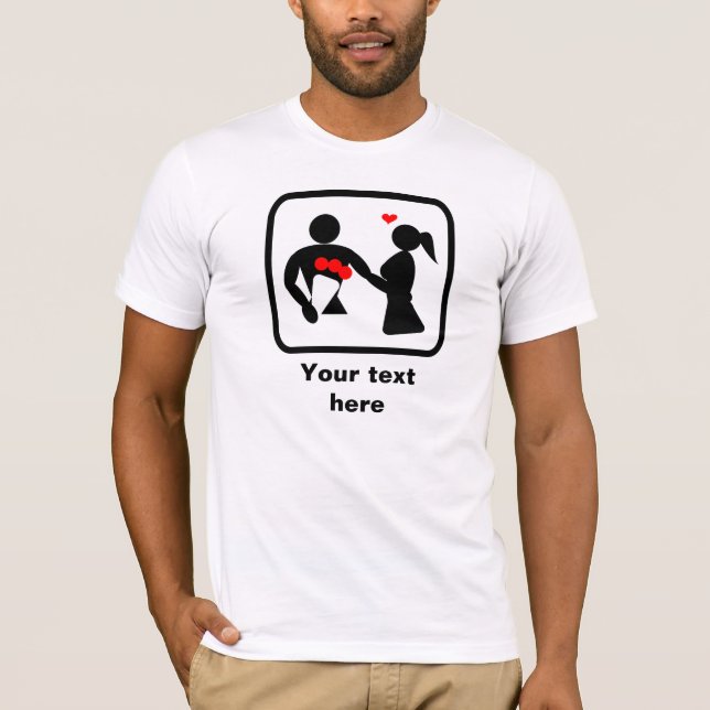 Romantic Guy Logotyp - Anpassadet T-shirt (Framsida)