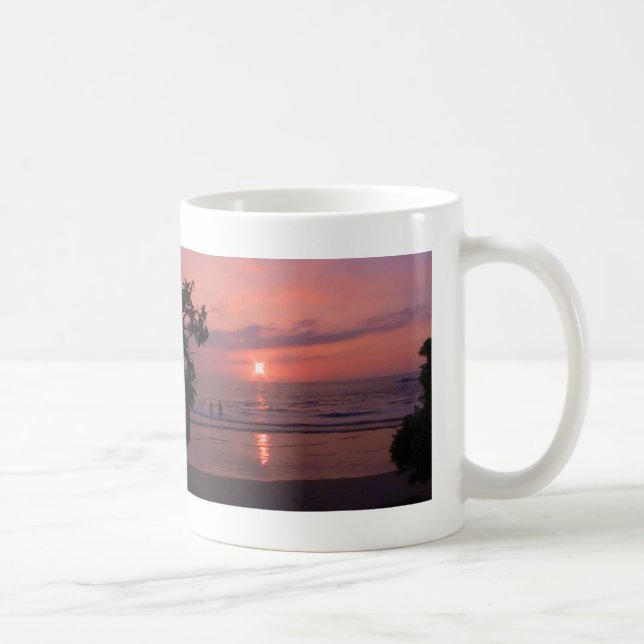 Romantic Hawaiian Sunset Ocean Beach Kaffemugg (Höger)