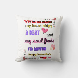 Romantic Heart Design, Kärlek Gift for Par Kudde