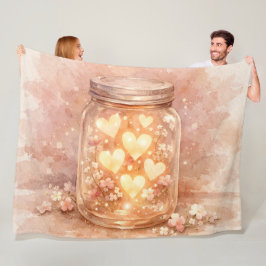 Romantic Heart Jar Throw Blanket Fleecefilt