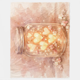 Romantic Heart Jar Throw Blanket Fleecefilt