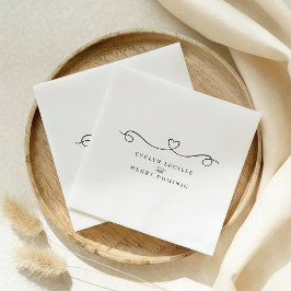 Romantic Heart Minimal Wedding Party Pappersservett