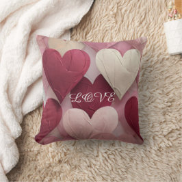Romantic Heart Pattern Throw Pillow Soft Pink &  Kudde