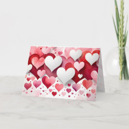 Romantic Heart Pattern Valentine’s Greeting Card Helgkort