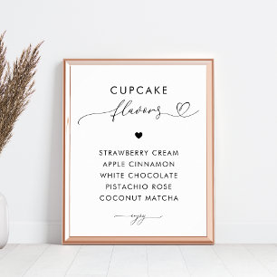 Romantic Heart Script Cuptårta Flavors Bröllop-tec Poster