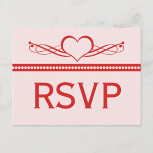 Romantic Heart Swirls OSA Postcard Inbjudan Vykort