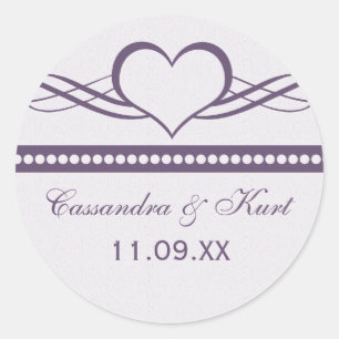 Romantic Heart Swirls Wedding Stickers Runt Klistermärke
