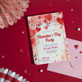 Romantic Hearts | Alla hjärtans dag Party Inbjudningar
