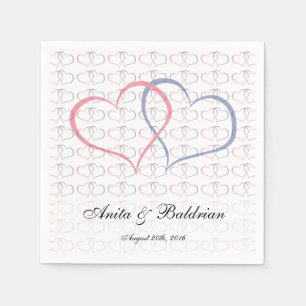 Romantic Hearts Graphics Hon Rosa Blue Pappersservett