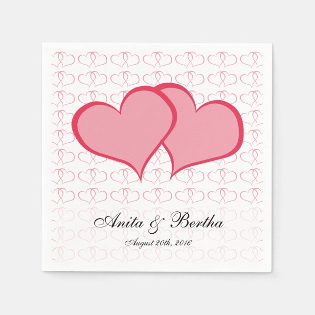Romantic Hearts Graphics Hon Rosa Pappersservett (Framsidan)
