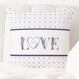 Romantic Hearts Lavender Love Purple Kudde