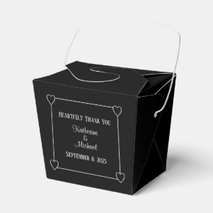 Romantic Hearts Modern Black Simple Bröllop Presentaskar