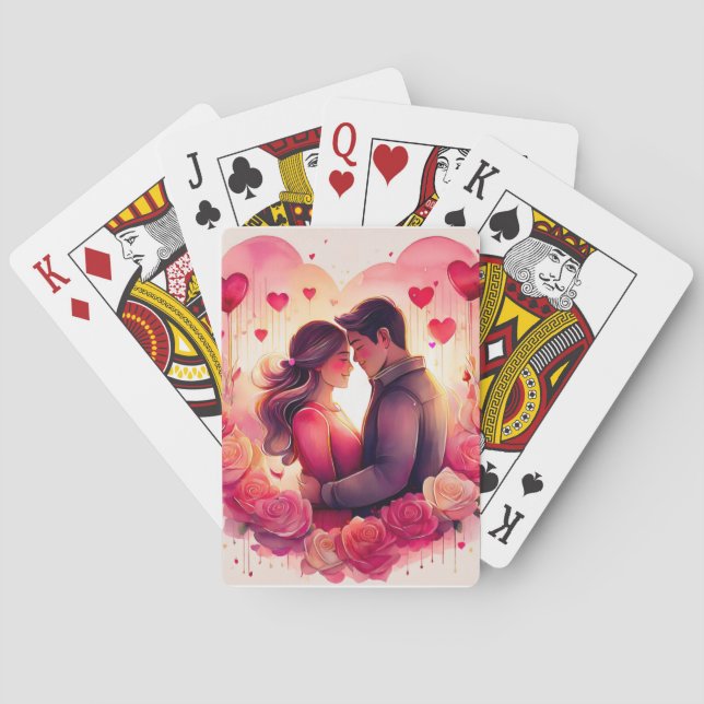 Romantic Hearts Poker-kort Casinokort (Baksidan)