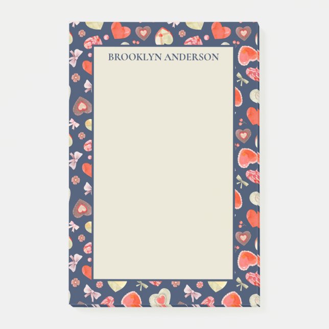 Romantic Hearts Post-it Block (Framsida)