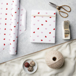 Romantic Hearts Wrapping Papper Presentpapper