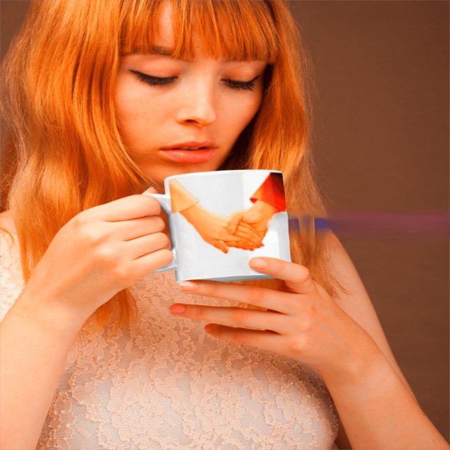 "Romantic Holding Händer Illustration Mugg - Kärle Jumbo Mugg (Skapare uppladdad)
