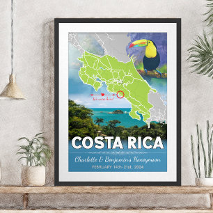Romantic Honeymoon Costa Rica Karta Poster