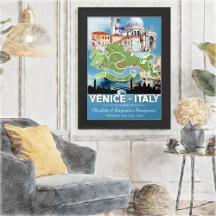 Romantic Honeymoon Vacation Venice Italien Karta