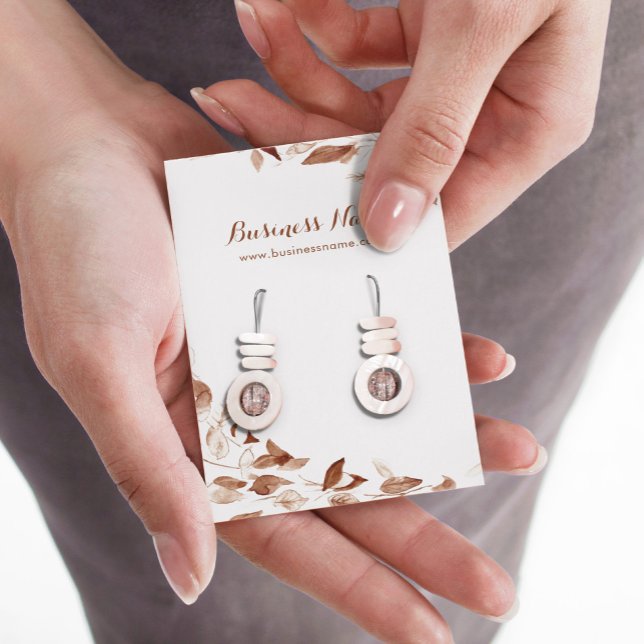 Romantic Höst löv Background Earring Card Visitkort (Skapare uppladdad)