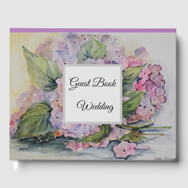 Romantic Hydrangea Gästböcker (Framsida)