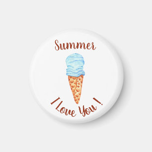 Romantic I Kärlek Du Ice Cream Birthday Magnet