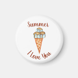 Romantic I Kärlek Du Ice Cream Birthday Magnet