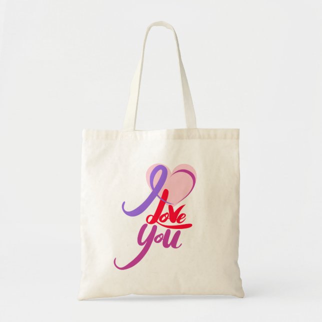 Romantic I Kärlek You Valentine Gift Tote Bag Tygkasse (Framsidan)