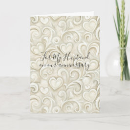 Romantic I Love You Anniversary Cream Hearts Kort