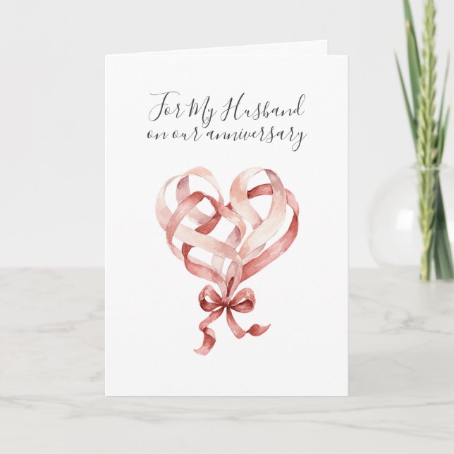 Romantic I Love You Anniversary Pink Red Heart  Kort (Framsida)