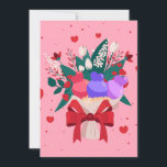 Romantic Ice Cream Bouquet Cute Flowers Hearts Julkort<br><div class="desc">Romantisk och lekfull,  söt bukett av blommor,  hjärtan och glass.</div>