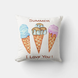 Romantic Ice Cream I Kärlek You Dekorativ kudde