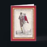 Romantic Ice Skating Vintage Stil julkort Helgkort<br><div class="desc">Elegant par skridskor. Det är "den ängsliga eleven".</div>