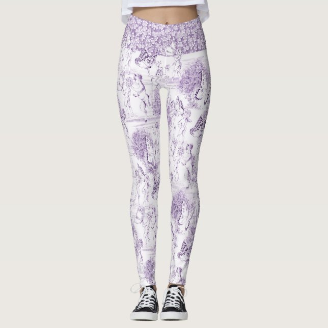 Romantic Indigo Rococo Art Stil Elegant Gift Leggings (Framsida)