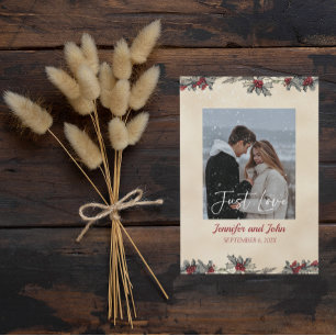 Romantic Ingenting Finare Just Kärlek Winter Weddi Inbjudningar