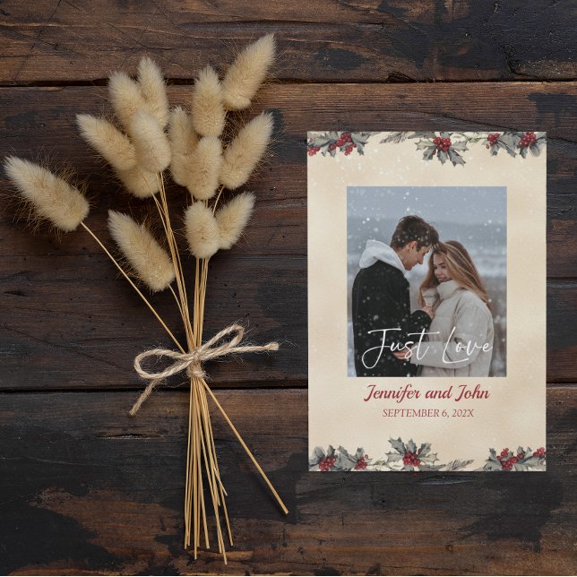 Romantic Ingenting Finare Just Kärlek Winter Weddi Inbjudningar (Skapare uppladdad)